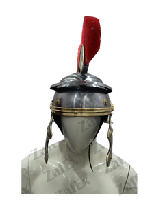 Casque de Centurion Romain avec Plume Rouge en Acier Doux Fait Main, Armure Médiévale pour Reconstitutions Historiques et Décoration Intérieure - Product Image 2