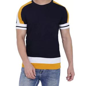 EW recién llegados-camisetas de calle de manga corta unisex, camisetas informales bordadas personalizadas de entrenamiento con panel de trabajo de dos tonos divididos de color - Product Image 2