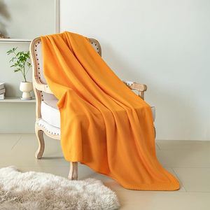 ผ้าห่มขนแกะโพลาร์สีส้ม สีพื้น รูปทรงสี่เหลี่ยมผืนผ้า พับได้ น้ำหนักเบา นุ่ม อุ่น ใช้ในบ้านได้ทุกฤดู - Product Image 2