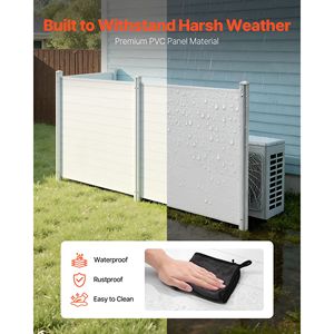 Schermo per la privacy da esterno a 3 pannelli 50 x 50, Recinzione per condizionatore d'aria, Picchetti da terra 27.6, Recinzione per attrezzature piscina, Cancello per recinzione Horizon - Product Image 5