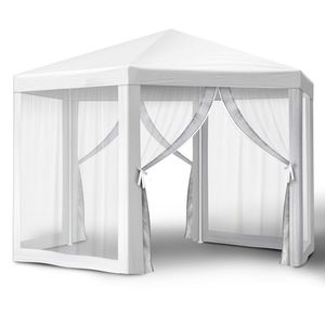 Tenda per Feste Estive Impermeabile 13X13FT con Pali in Acciaio e Ferro, Design in PVC e Tessuto di Cotone con Rete - Product Image 1