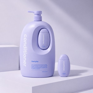 Custom HDPE Plastic Oval <b>Shampoo</b> Bottle 2000ml Pastel Color Pump <b>Dispenser</b> with Mini Travel Bottle for Body Wash <b>Conditioner</b> Vie - Product Image 3