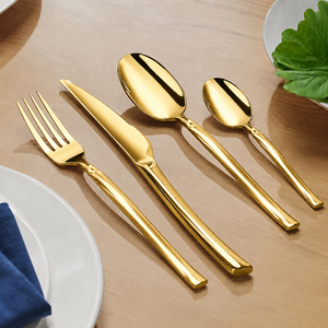 Ensemble de couverts modernes en acier inoxydable argenté, finition miroir, légers, élégants, pour les fêtes, la salle à manger, vaisselle de table robuste - Product Image 6