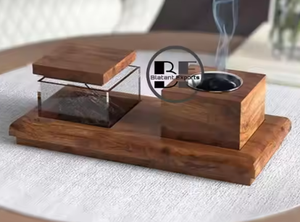 Nouveauté 2027, Cadeau du Ramadan et de l'Aïd, Brûleur d'encens en bois de manguier écologique, Plateau pour encens, Décoration d'intérieur, Art religieux arabe - Product Image 5