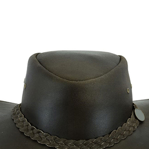 Vêtements de sport en cuir de vachette de haute qualité pour adultes, chapeau de cowboy personnalisé avec logo pour l'équitation et les sports équestres, chapeaux en cuir de cowboy pour hommes - Product Image 4