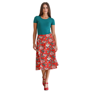 Premium Floral Printed Mid Length <b>Skirt</b> <b>for</b> Women's <b>Summer</b> Collection - Product Image 5