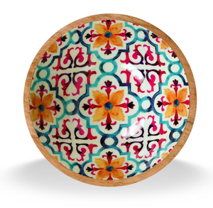 Tazón de Madera para Ensalada, Multicolor, con Diseño Esmaltado, Redondo, para Servir - Product Image 5