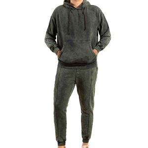 Survêtements unisexes imprimés de haute qualité 2026, effet délavé à l'acide et à la pierre, avec sweat à capuche et pantalon ample à taille élastique, pour les activités de plein air et les voyages - Product Image 1