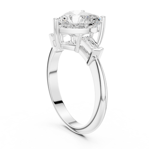 3CT Heart Cut Lab Grown Diamond Engagement Ring in 18K White Gold Custom Fine Jewelry Ring Wedding Jewelry IGI Certified Diamond - Product Image 4