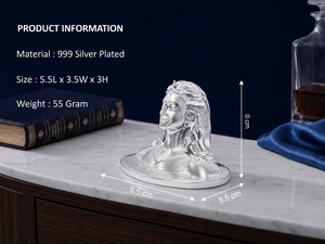 พระอมฤทธิ์ออดิโยจิ ชุบเงินแท้ 999 จาก Jaipur Metals |   ทองเหลืองแท้ 100% |   5.5 x 3.5 x 3 ซม. |   55 กรัม |   โฮมเทมเพิลแอนด์กิฟท์ - Product Image 3