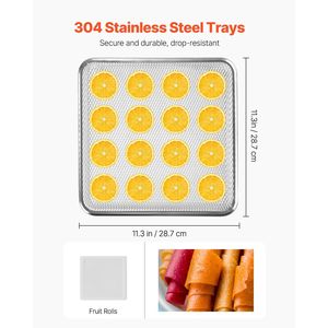Essiccatore Elettrico per Alimenti da 850W con 12 Vassoi in Acciaio Inossidabile, Temperatura Regolabile e Timer 24 Ore - Prodotto Gratuito - Product Image 3
