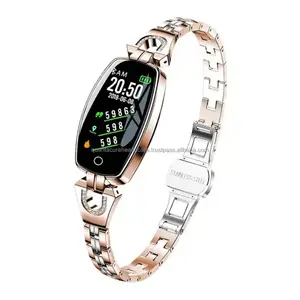 QC HS4 H8 Hot selling Women Luxury Ladies Steel Bracelet Waterproof Heart Rate Health Detection Woman Smart Watch