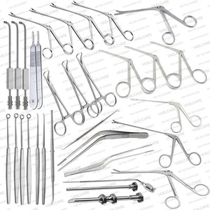 Juego de instrumentos de endoscopia sinusal Vaslcare ENT de 32 piezas, kit de cirugía nasal reutilizable de acero inoxidable, kit de cirugía FESS ENT. - Product Image 1