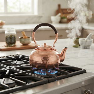 Bouilloire à thé en cuivre martelé avec couvercle, style chinois traditionnel, pot à eau pour la préparation du thé, pour la maison, l'hôtel, la décoration de restaurant - Product Image 3