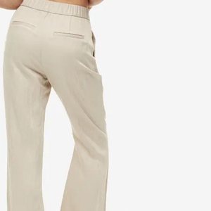 Pantalon évasé vintage pour femme de haute qualité et élégant, grande taille, 100 % coton, taille élastique, respirant, séchage rapide - Product Image 3