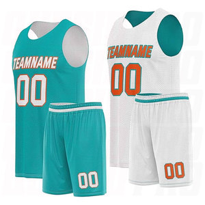 Uniforme de basket-ball personnalisé cyan et orange pour hommes, maillot et short professionnels sublimés respirants à séchage rapide pour adultes - Product Image 1
