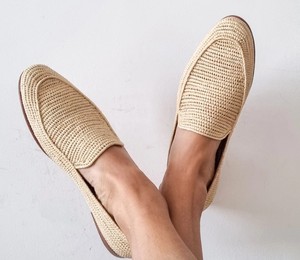 Chaussures pour femmes, mocassins en raphia, chaussures plates marocaines faites à la main - Product Image 3
