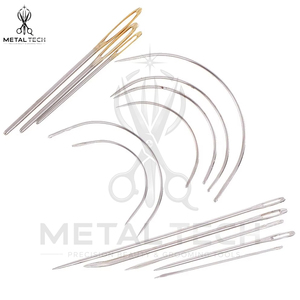 Kit d'aiguilles de tissage de cheveux assorties fourni par l'usine, ensemble d'aiguilles courbées en C, droites et à œil doré en acier inoxydable pour extensions capillaires - Product Image 4