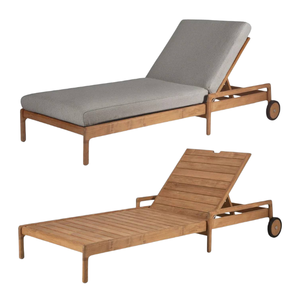 Chaises longues pliantes naturelles en bois durables pour piscine et jardin, résistantes aux intempéries, mobilier de jardin extérieur - Product Image 6