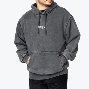 Sudadera con Capucha para Hombre, Color Gris, Corte Regular, Color Sólido, Informal, con Bolsillo Delantero, para Otoño - Product Image 2