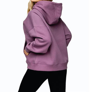 Vente directe d'usine, sweats à capuche surdimensionnés pour femmes, 100% coton, légers, streetwear, sweats à capuche vierges, logo personnalisé - Product Image 3