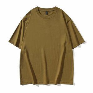 Camiseta de algodón extragrande para hombre, cuello redondo, manga corta, color liso, tejido de punto, estilo casual urbano - Product Image 6