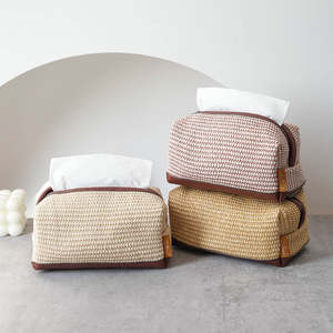 Cubierta para Caja de Pañuelos de Yute Natural Sostenible – Portapañuelos Hecho a Mano y Duradero para Decoración de Mesa de Comedor y Sala de Estar - Product Image 1