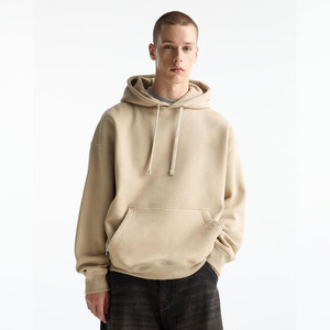 Custom Logo 100% Cotton French Terry Men's Oversize Hoodie Heavyweight 400-500GSM Zipper Design Drop Shoulder for <b>Winter</b> - Product Image 2