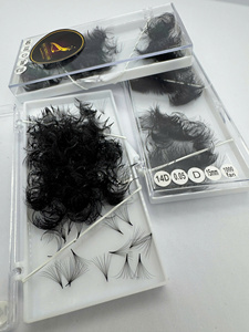 Extensions de cils fabriquées à la main en usine au Vietnam, volume pré-fait en éventail, courbure CC/D/DD/M/L, longueur 7-20mm, cheveux synthétiques doux, noir mat - Product Image 5