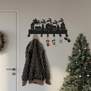 Festive Christmas Design Metal <b>Key</b> <b>Hook</b> Holder <b>Wall</b> Mounted Organizer Suitable For Holiday Decor And <b>Key</b> Storage From India - Product Image 5
