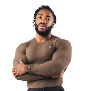 <b>Men</b> Compression Long Sleeve Shirt <b>Stretch</b> Fit Muscle Support Performance Top for Gym Training Workout - Product Image 3