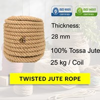 Cuerda de Yute Trenzada de 28 mm, Calidad CB, 100% Fibras Naturales, Cuerdas de Yute Tossa al por Mayor, Goodman Global Bangladesh