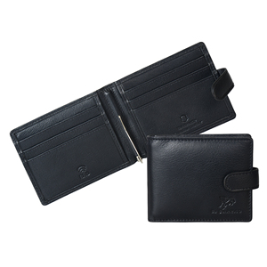 Premium Black Genuine Leather <b>Mens</b> Money Clip <b>Wallet</b> Snap Closure Bifold Card Holder Compact <b>RFID</b> Secure Everyday Leather Access - Product Image 2