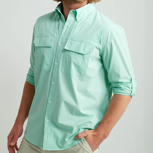 Camisas de Trabajo Personalizadas para Hombre, Cómodas, Transpirables, de Manga Corta, para Senderismo y Pesca, Protección UPF 50+, Resistentes al Viento, con Botones Frontales y Logotipo - Product Image 1