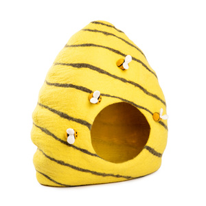 Cama para Gatos de Fieltro de Lana Hecha a Mano, Estilo Himalaya, Forma Ovalada, Diseño a Rayas, Transpirable, con Funda Extraíble y Lavable - Product Image 2