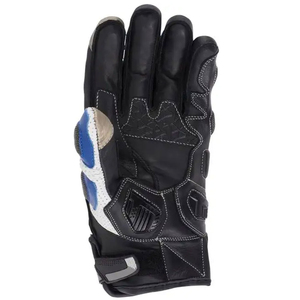 Leather Full Finger <b>Cycling</b> <b>Gloves</b> Hook & Loop Closure Men Riding <b>Gloves</b> Black Blue White - Product Image 5