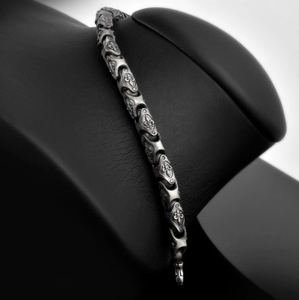 Collier chaîne Figaro en argent sterling 925 massif plaqué noir pour homme, style hip-hop, à porter au quotidien, idéal comme cadeau - Product Image 2