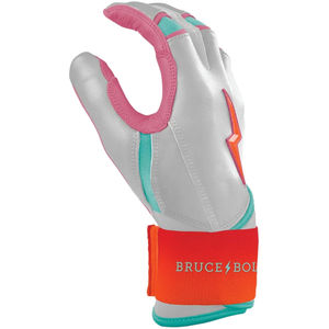 ถุงมือตีเบสบอลรุ่น Bear Series แบบแขนยาว สีชมพูอ่อนขาว BRUCE BOLT ทำจากหนัง Cabretta 100% - Product Image 3