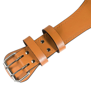 6 Inch Weightlifting Belt for Men Double Prong Leather Lifting belt for Squat Deadlift Custom Fitness <b>Back</b> <b>Support</b> Supplier - Product Image 6