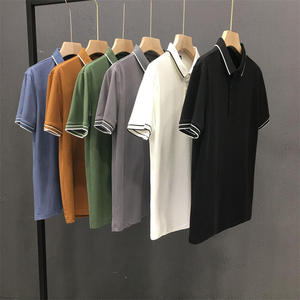 Camiseta de Hombre de Verano de Seda Helada con Logotipo Personalizado Bordado, de Manga Corta y Color Sólido - Product Image 2