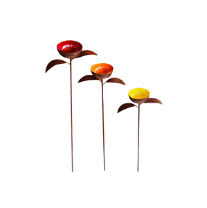 Décoration de jardin moderne en aluminium, sculpture d'art extérieure rouge, orange, jaune - Product Image 2