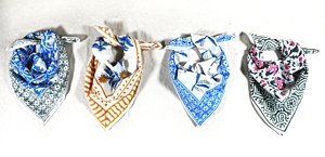 Handmade Indian Cotton Square <b>Bandana</b> Block Print Floral Breathable Scarf for Summer & Spring/Summer Soft Neck Wrap - Product Image 3