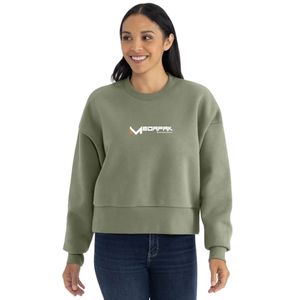 Sudadera de manga larga para mujer, de tejido grueso, con cuello redondo, puños y dobladillo acanalados, corte holgado para ropa informal de calle - Product Image 1