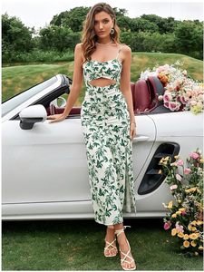 Vestido camisero con estampado floral y abertura en el muslo para mujer, para uso informal, vacaciones, playa, festividades, fiestas y salidas de verano - Product Image 4