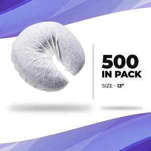 Cubiertas de cuna facial desechables blancas de 13 pulgadas para mesas de masaje 500 polipropileno suave Spa Salon Tattoo Face Cradle Cover 25 GSM - Product Image 2