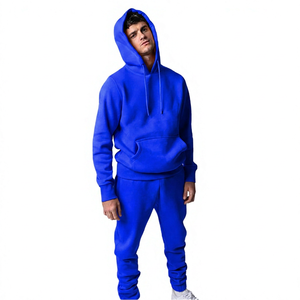 Conjunto Deportivo con Capucha Color Durazno para Hombre, 100% Poliéster Ecológico, Estilo Casual para Otoño, Diseño Sólido de Longitud Completa - Product Image 3