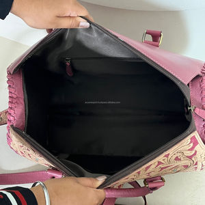 Ensemble de 3 sacs de voyage assortis en cuir de vachette fleuri rose, style Speedy, prix d'usine en gros, pour femmes - Product Image 6
