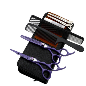 Tijeras de Peluquería Profesionales de Acero Inoxidable Japonés de 6 Pulgadas, Negras y Rojas, de un Solo Filo, para Salón de Belleza - Product Image 2