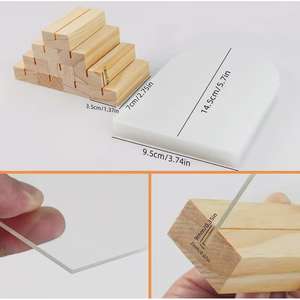 Tarjeta Acrílica Transparente Arqueada con Base, 10 Sets de 14cm, Tarjeta de Asiento para Invitados de Boda, Exhibición Hexagonal en Blanco - Product Image 4