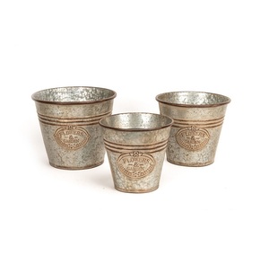 Venta Directa de Fábrica: Maceta Decorativa Rústica para Jardín, con Asa, de Acero Galvanizado, Capacidad Personalizada, Forma Irregular - Product Image 4